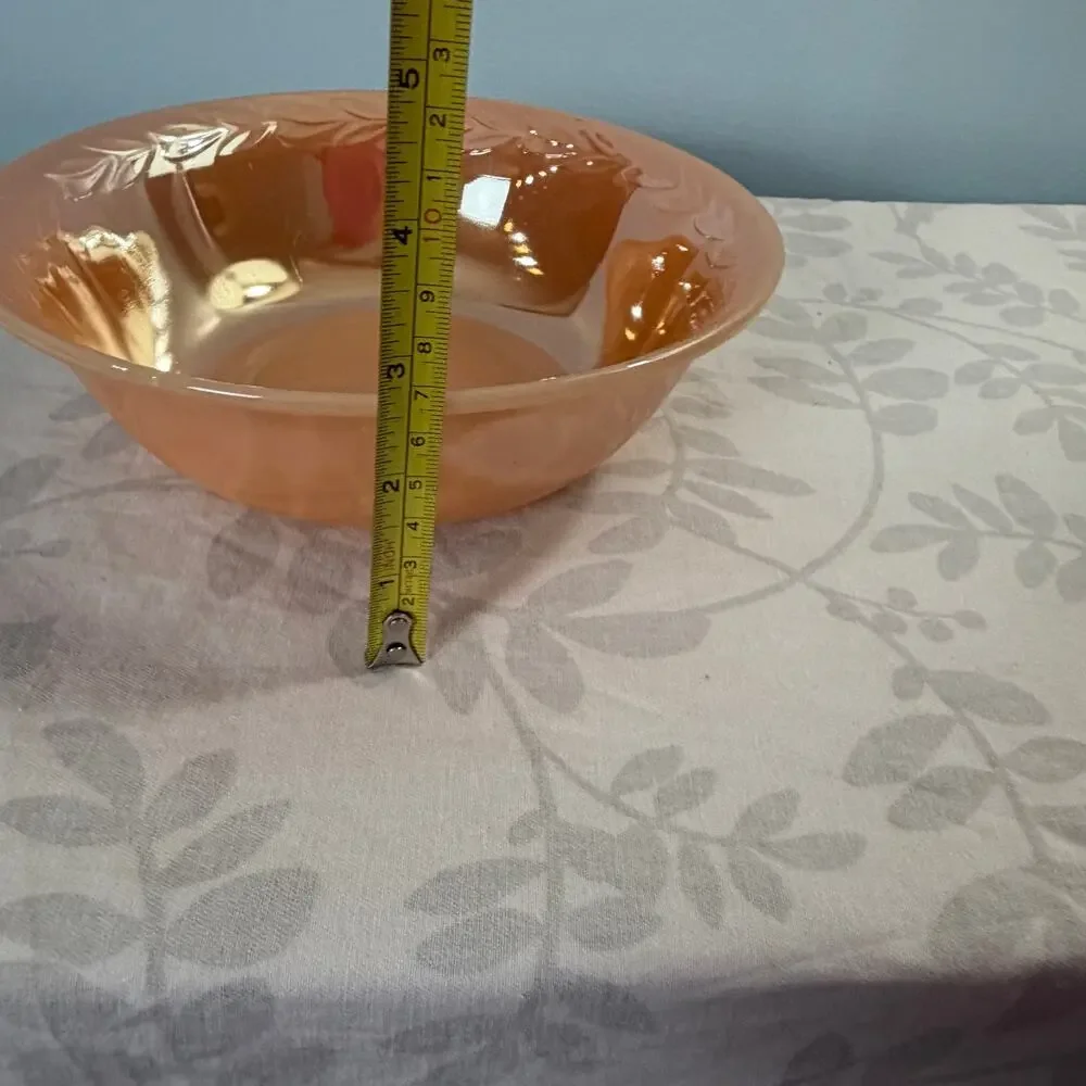 Fire-King Peach Luster Laurel Cereal Soup Bowl 6.5
